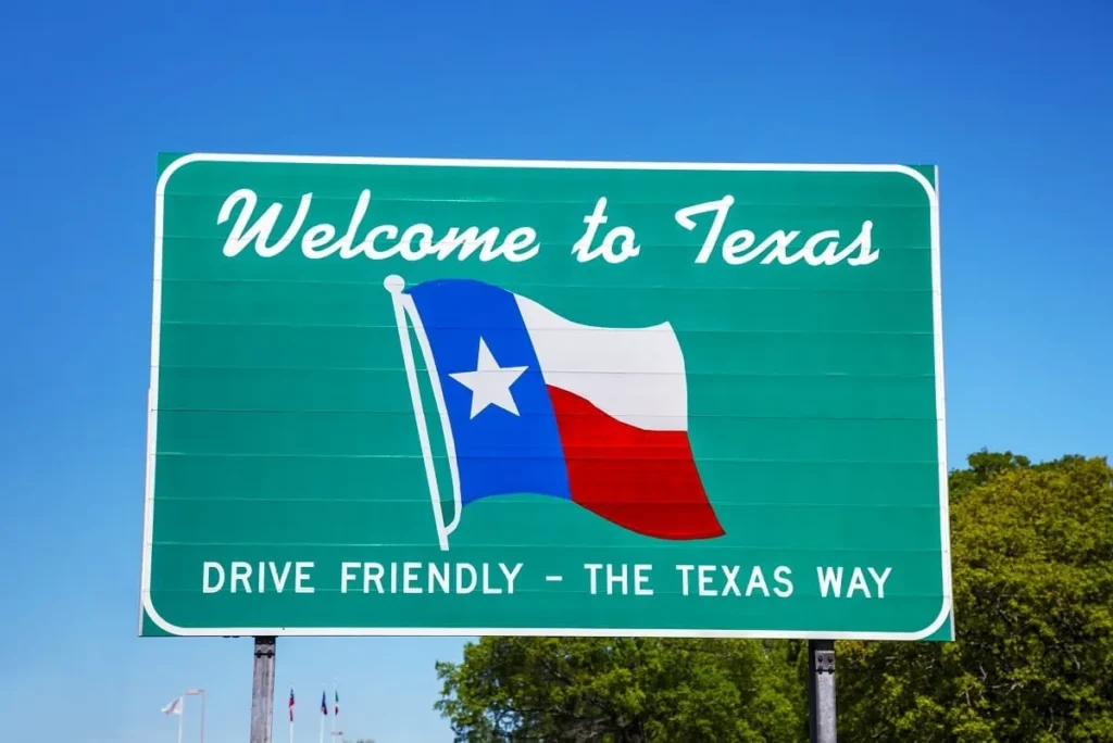 Welcome to Texas highway sign.